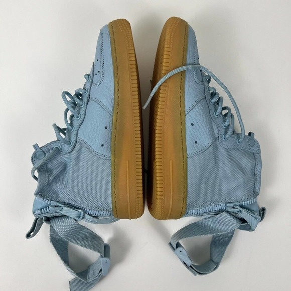 Nike SF Air Force 1 Mid GS “Ocean Bliss” Blue Leather Canvas Sz 4Y - Picture 7 of 8